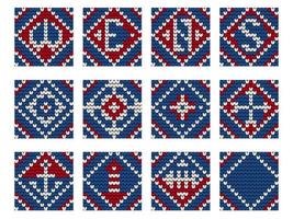 Grandma knitting pattern set for Ugly Sweater vector