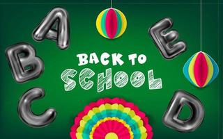 Back to School green poster vector