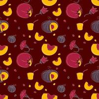 Halloween pumpkins seamless pattern vector