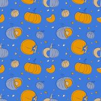 Pumpkin seamless pattern vector