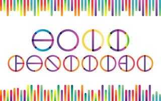 festival de holika letras vectoriales en tendencia de transición de color vector