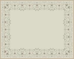 Floral vintage beige border vector