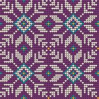 patrón de tejido navideño de la abuela en colores menta y lavanda vector