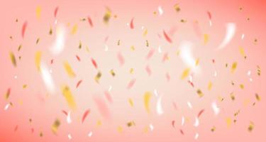 Disco party pink background with foil confetti vector