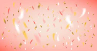 Disco party pink background with foil confetti vector