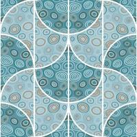 Circle shapes seamless pattern in doodle style. Decorative kaleidoscope mosaic ornament. vector