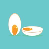 boiled eggs. Melted boiled egg illustration vector design