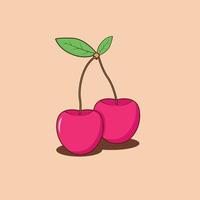 cerezas. diseño de vector de ilustración gráfica de fruta