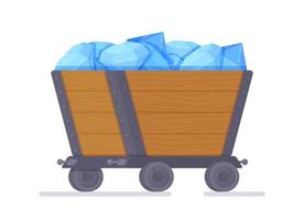 Vector illustration of an isolated wagon with collected booty on a white background.