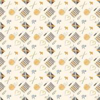 Seamless pattern on a knitting theme, accessories vector