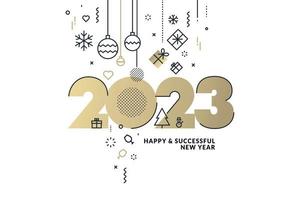 Business Happy New Year 2023 greeting card. Vector illustration for background, greeting card, party invitation card, website banner, social media banner, marketing material.