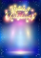 telón de fondo brillante con letras y luces. diseño vectorial para la fiesta de navidad y año nuevo vector