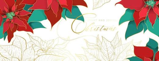 Christmas Silk Poinsettia social network white head banner vector