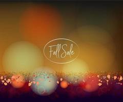 Fall sale web banner with bokeh vector