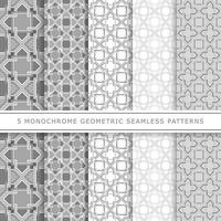 Set of geometric seamless patterns vector