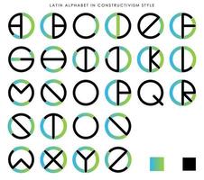 Latin Alphabet in Constructivism vector