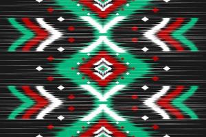 Fabric ikat pattern art. Geometric ethnic seamless pattern traditional. American, Mexican style. vector