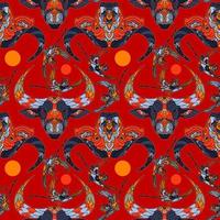 Lunar Year 2021 seamless pattern with bull head vector