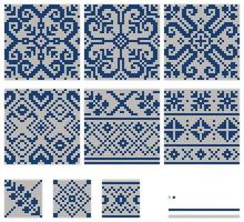 Set of Norwegian Star knitting patterns vector