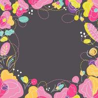 Summer floral dark background for social network post vector