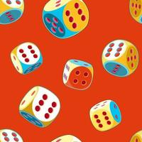 Pop Art seamless pattern of rolling lucky dice vector