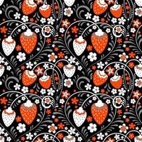Strawberry fields in Russian Folk Style vector