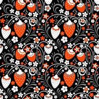 Strawberry fields in Russian Folk Style vector