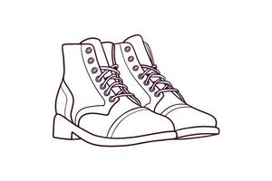 par de botas estilo dibujado a mano ilustración vectorial vector