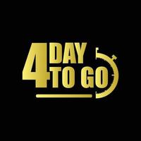 4 days to go Gradient button. Vector stock illustration