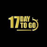17 days to go Gradient button. Vector stock illustration