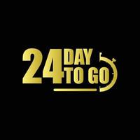 24 days to go Gradient button. Vector stock illustration