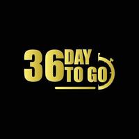 36 days to go Gradient button. Vector stock illustration