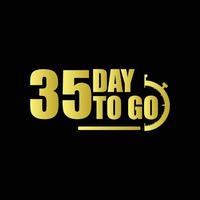 35 days to go Gradient button. Vector stock illustration