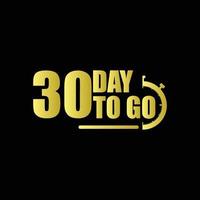 30 days to go Gradient button. Vector stock illustration