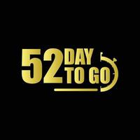 52 days to go Gradient button. Vector stock illustration