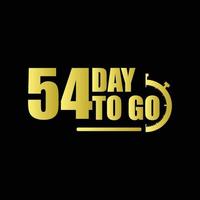 54 days to go Gradient button. Vector stock illustration
