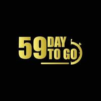 59 days to go Gradient button. Vector stock illustration