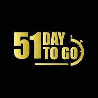 51 days to go Gradient button. Vector stock illustration