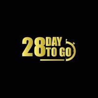 28 days to go Gradient button. Vector stock illustration