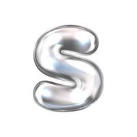 Silver perl foil inflated alphabet symbol, letter S vector