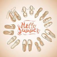 Hello Summer Beige vector