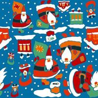 Cartoon Christmas wrapping paper vector