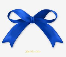 Gift blue silk bow vector