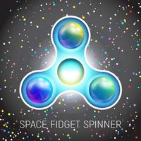 Space fidget spinner toy with three blades vector