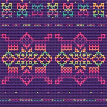 Gradient Color Seamless Pattern of Christmas Ugly Sweater vector