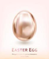 Old Pink Gold Easter Egg Template vector