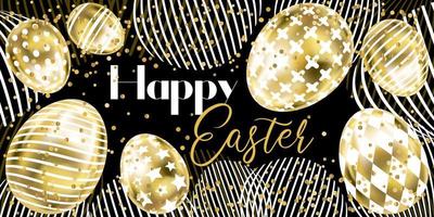 Happy Easter banner in vintage style vector