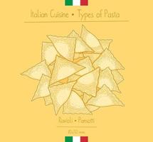 Italian Food Triangular shape Ravioli Pasta aka Pansotti vector