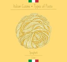 comida italiana pasta de espagueti vector