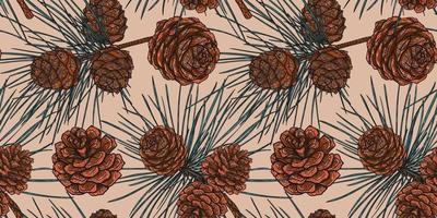 Botanical Seamless Pattern of Christmas Cedar vector